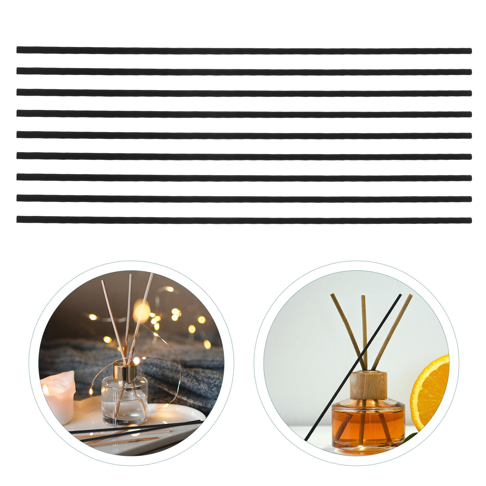 Reed Diffuser Set - 200Pcs Black Fiber Diffuser Reeds Essential