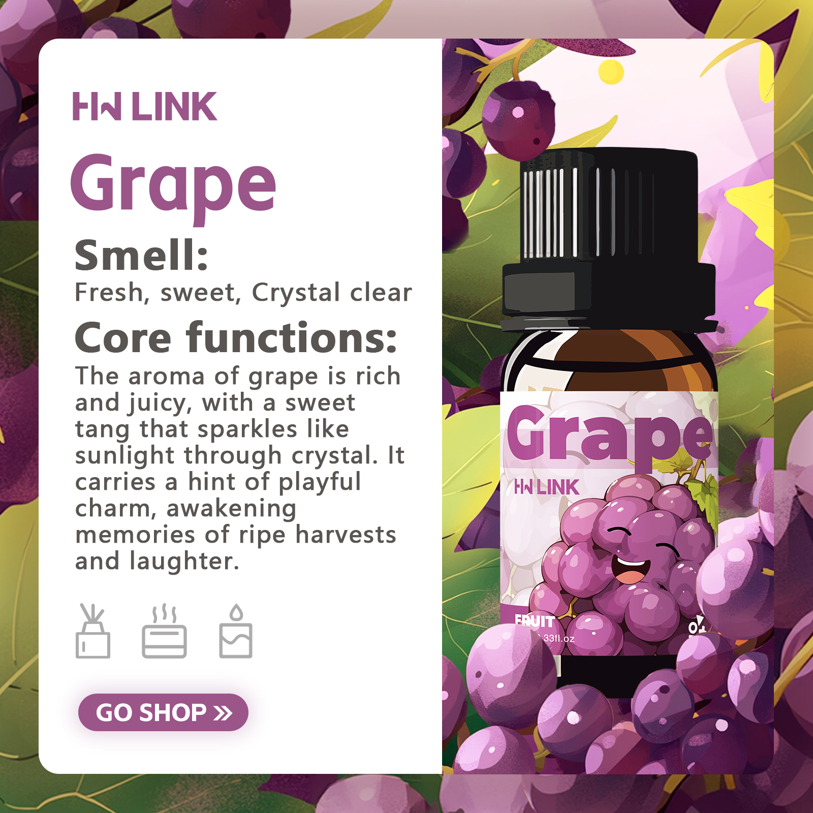 Grape Essential Oil 10ml Perfu - đánh giá và giá Home Fragrance For Diffuser